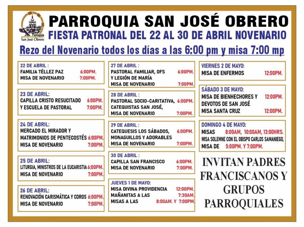 Fiesta Patronal San José Obrero 2025