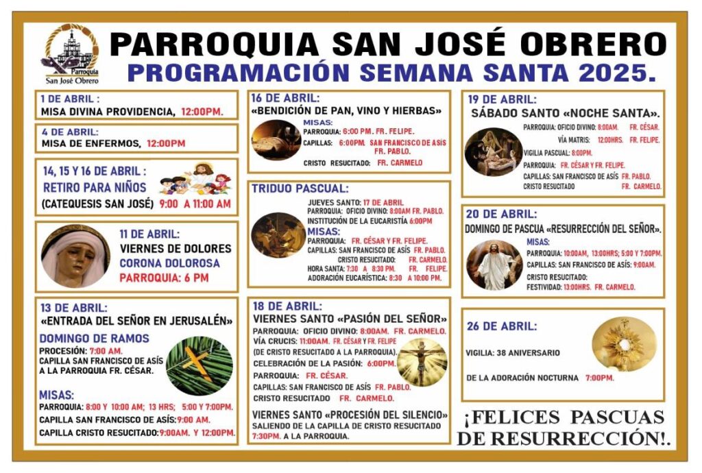 Programacion Semana Santa_2025 San Jose Obrero